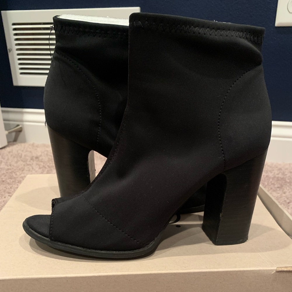 Urban Outfitters Black Peeptoe Bootie Heels